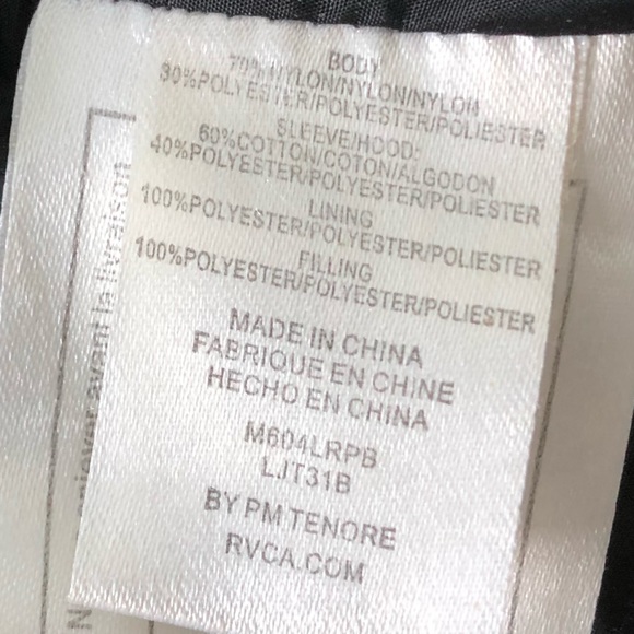 RVCA Men’s Black and Grey Vest Jacket Long Sleeve W/ Hood Size XXL - Picture 8 of 8